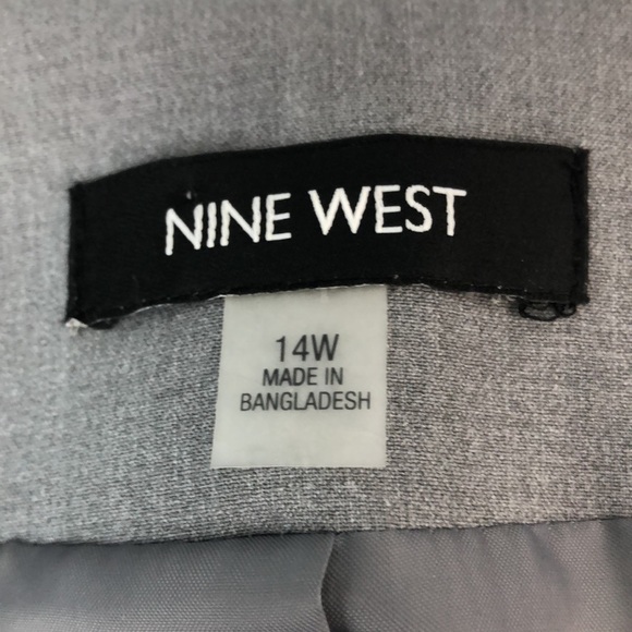 Nine West Gray Blazer Grommet Detailing 14W - Picture 4 of 10